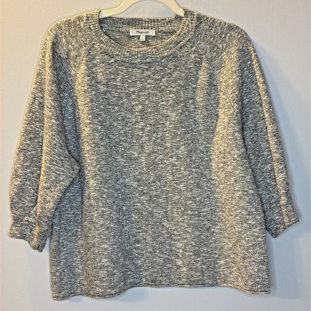 Madewell‎ Melange Knit Crewneck Sweater Quiet Luxury Minimal Normcore Cozy XS
